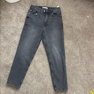 Zara Women's Charcoal Straight Leg Jeans